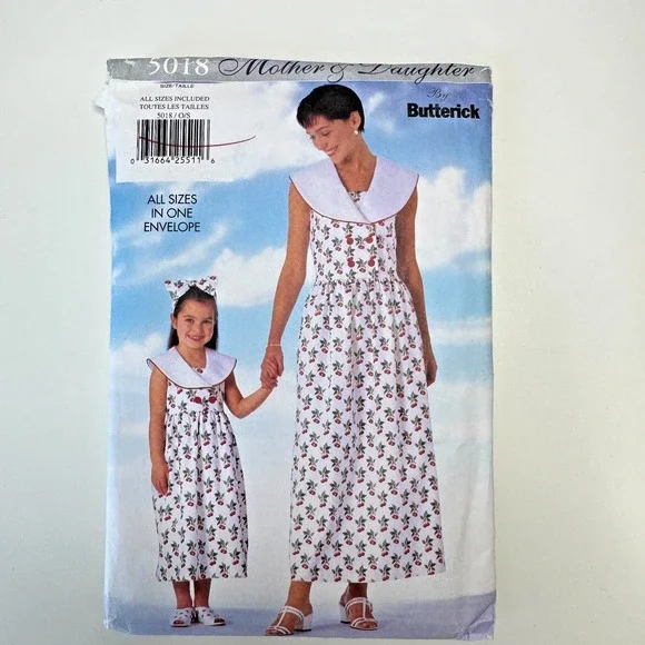 BUTTERICK 5018 Uncut Sewing Pattern Mother Daughter Dresses All‎ Sizes Included
