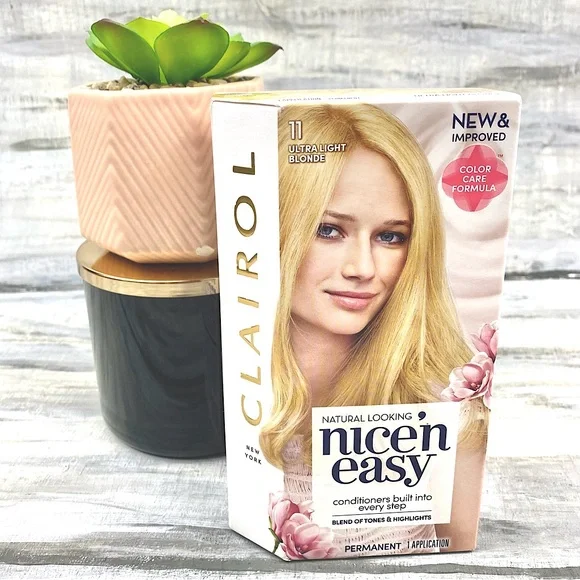NWT Clairol Nice ‘n Easy 11 Ultra Light Blonde Permanent Hair Color Gray Cover