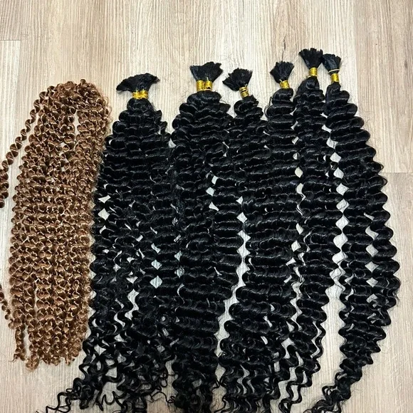 Black and Brown Curly‎ Hair Extensions