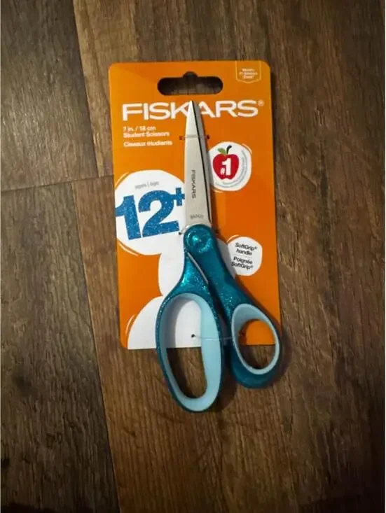 Fiskars 7 inch Student Scissors 12+ Teal Glitter