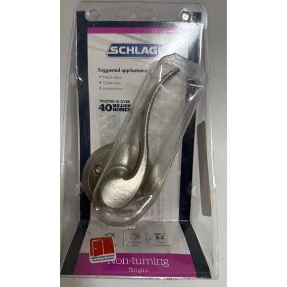 Schlage Accent Satin Nickel Right Handed Door Dummy Decorative Trim