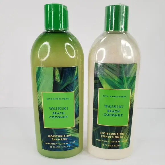 Bath Body Works WAIKIKI BEACH COCONUT Shampoo & Conditioner Set Full Size