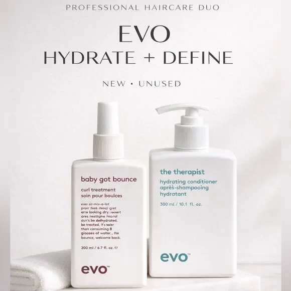 EVO Bundle: Therapist Conditioner 10.1oz + Baby Got Bounce Curl Treatment 6.7oz