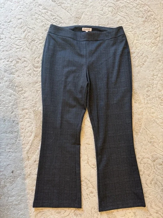 Nanette Lepore Charcoal Plaid Boot-Cut Pants