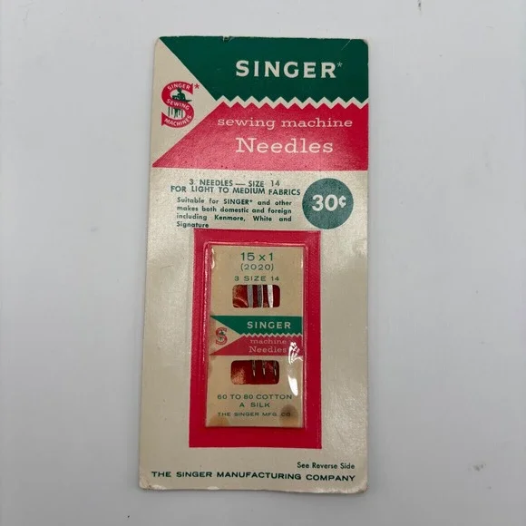 Vintage Singer Sewing Machine Needles 15x1 2020 Size 14 Made in West Germany NOS
