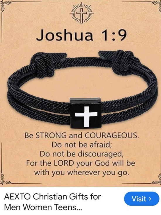 #2529*Unisex’s Inspirational Black Cross Cord Bracelet - Unbranded