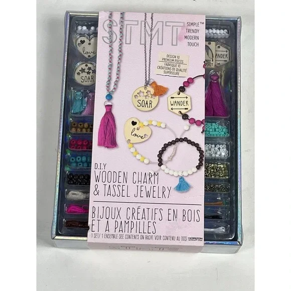 STMT D.I.Y. Wooden Charm & Tassel Jewelry Making Kit for Teens Brand New Craft