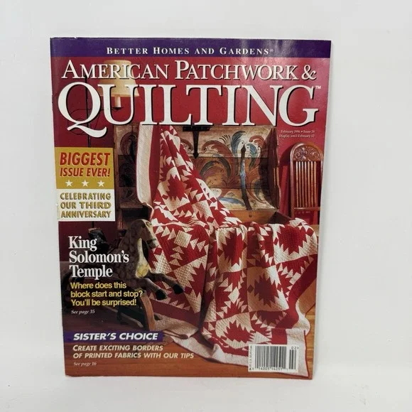 American Patchwork & Quilting Magazine February 1996 Issue 18 - Vintage Sewing