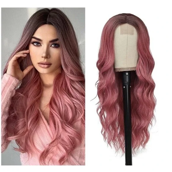 HMHIFI - Long Wavy Pink Wig (B0BWXGDHHN)‎ - 26