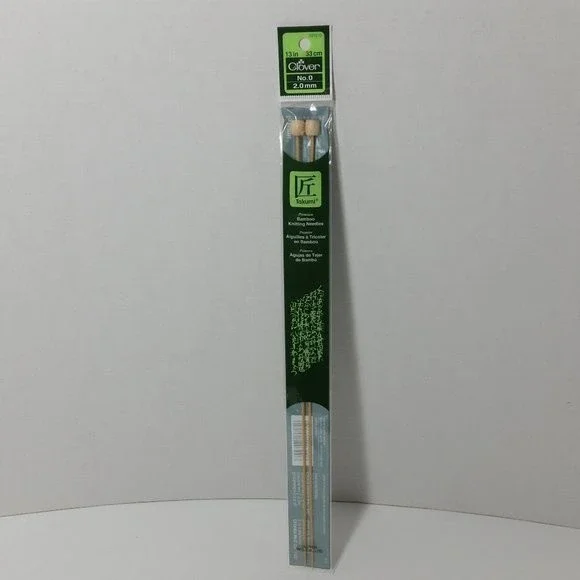 Clover Takumi Bamboo Knitting Needles US 0 13inch