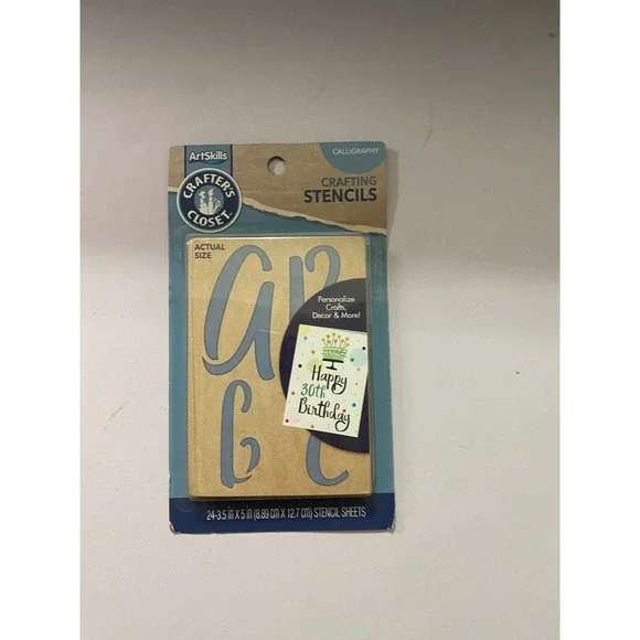 ArtSkills Calligraphy Craft Stencils Alphabet Numbers 24 Sheets PA-6497