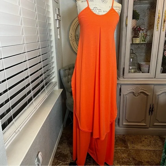 Elegant Orange summer vacation pant set