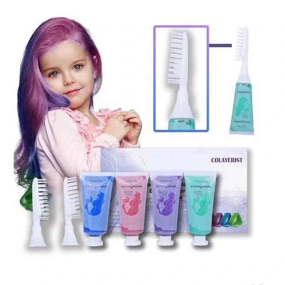 Women Hair Color Set - Purple, Pink, Blue,‎ Green