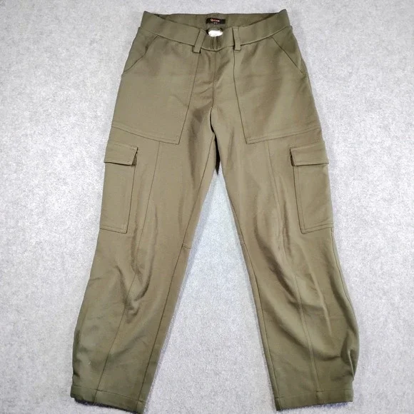 Quince Ultra-Stretch Ponte Tapered Cargo Pants Olive Green Womens Size S