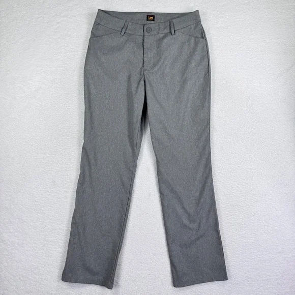 Lee Womens 32x29 Gray Wrinkle Free Dress Pants Straight Leg Career‎ Office