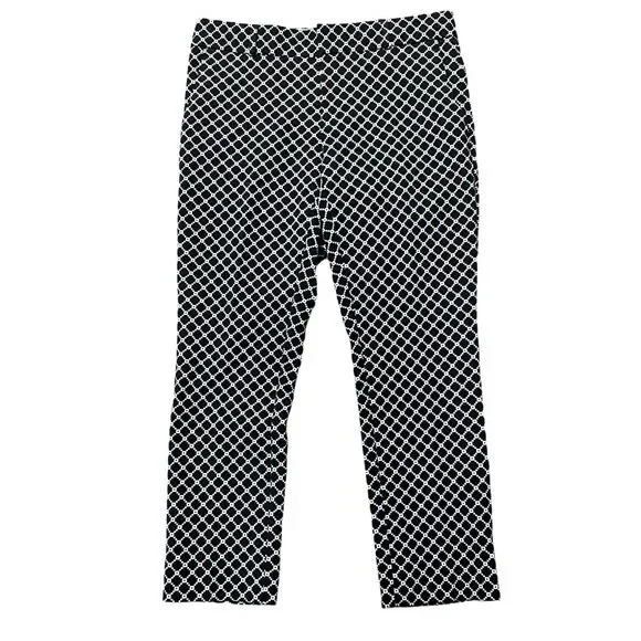 Banana Republic Jacquard Hampton Cropped Sz 6 Preppy Old Money Minimalist Office