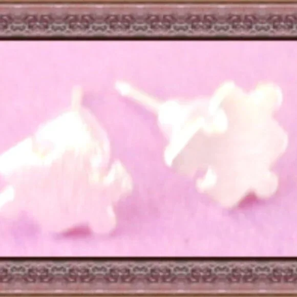 Silver Plated Puzzle Design Stud Earrings Unisex For Couples