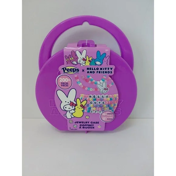 2026 Peeps x Hello Kitty Jewelry Case Craft‎ Kit Easter 200 Bead Accessories