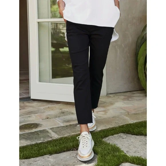 Frank & Eileen Pants Black Wicklow Cropped Raw Hem Women's Classic Preppy Chic 2