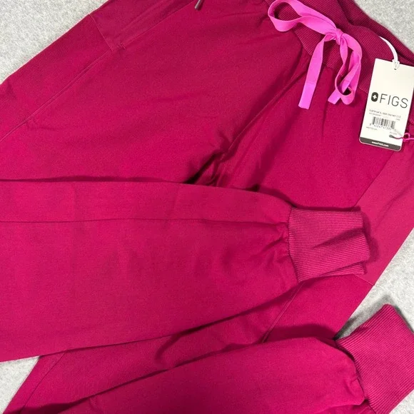 FIGS Boston Scrub Pants Womens XXS Tall Pink Slim Jogger Technical NWT‎
