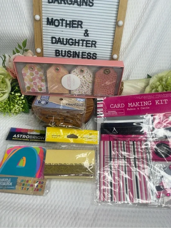 Craft Supply Bundle Gift Tags Card Making Kit Pins Place Cards Scrapbook Lot