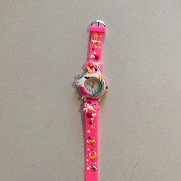 Pink Children’s Unicorn-Themed Wristwatch