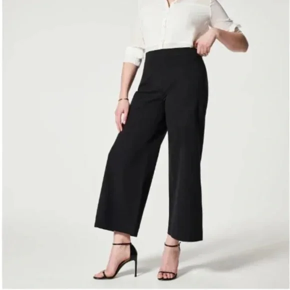 SPANX Black Wide Leg Pull-On Pants | Stretch Workwear Lounge XS/S