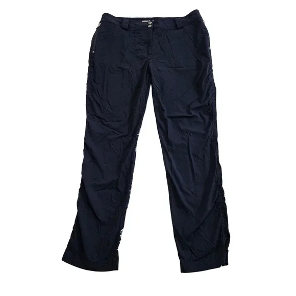 Anatomie Women Susan Skinny Ankle Pant Navy Blue Ankle Zip Lightweight Sz XL