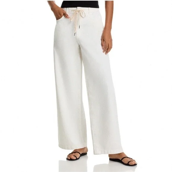 BLANKNYC Low Rise Baggy Fit Twill Pants Public Life White Cotton Wide Leg 31 NEW