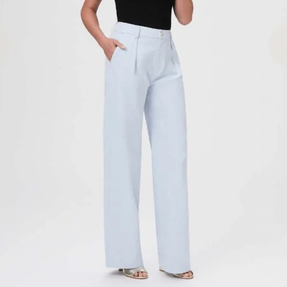 Paige Dallas Chambray Linen High Waist Wide Leg Trouser Women’s Size 00
