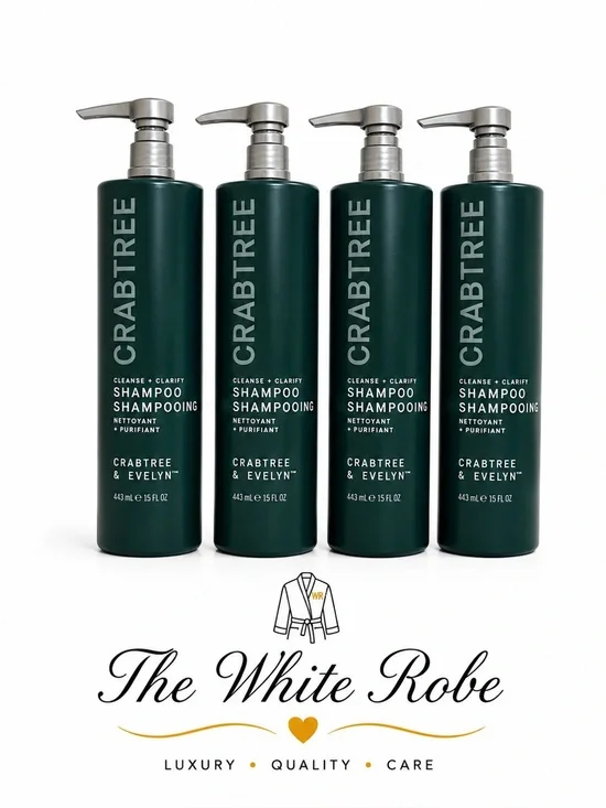 CRABTREE & EVELYN CLEANSE + CLARIFY SHAMPOO 15 oz | Set of 4 | Pump Bottles