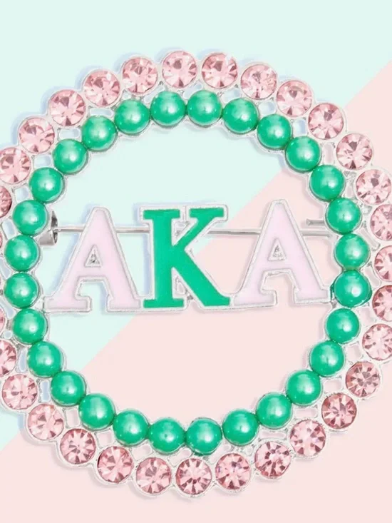 AKA Pink and Green Sorority Pin