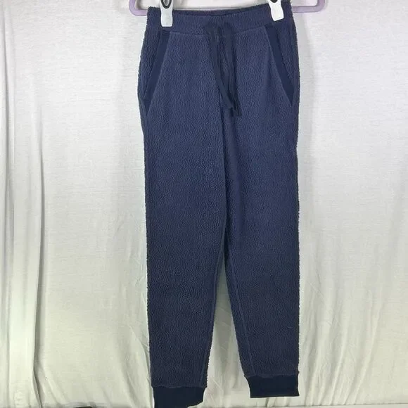 PATAGONIA HEAVY PILE FLEECE SWEATPANTS/ Joggers Navy Fuzzy Pants Women XXS