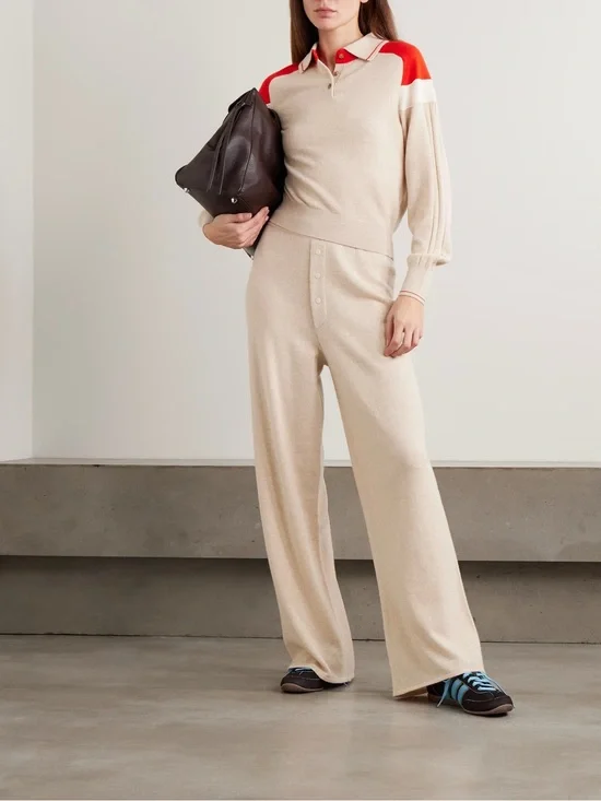 Guest In Residence Every Day Wide Leg Cashmere Brown Pants Size XS Loungewear