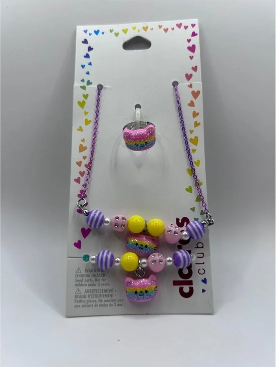 Claire's Club Colorful Beaded Necklace and Ring Set for Girls