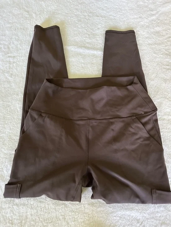 Avalanche High-Waist Brown Leggings