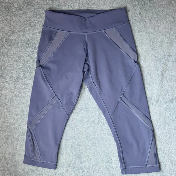 Women's Lululemon Leggings Crop Mesh Steel Blue Size 4