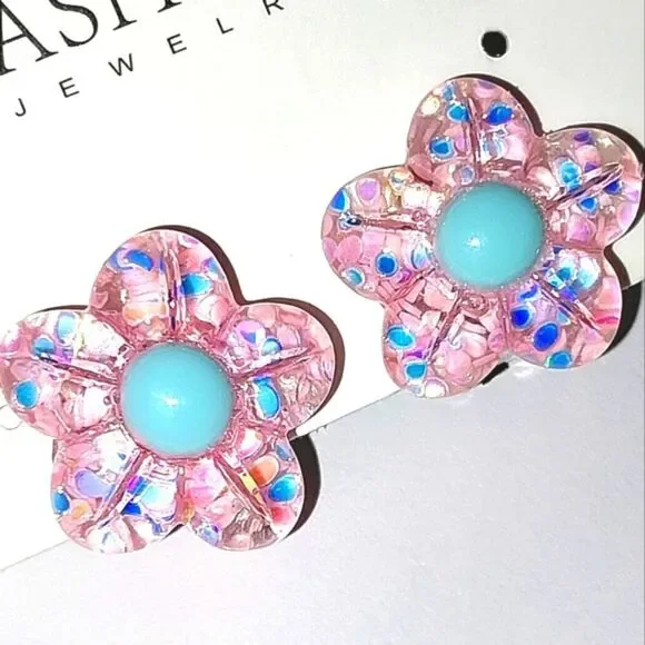 Floral Beautiful Girls floral Clip-on Earrings for Kids