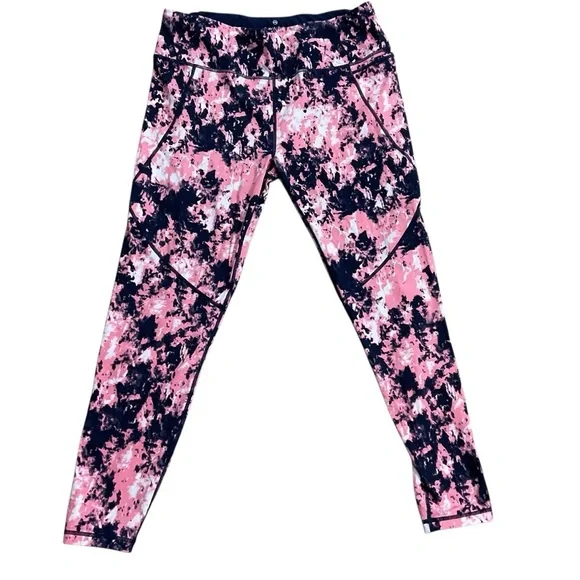 Sweaty Betty Power Pocket Workout Leggings Pink Abstract Tie Dye XXL full length