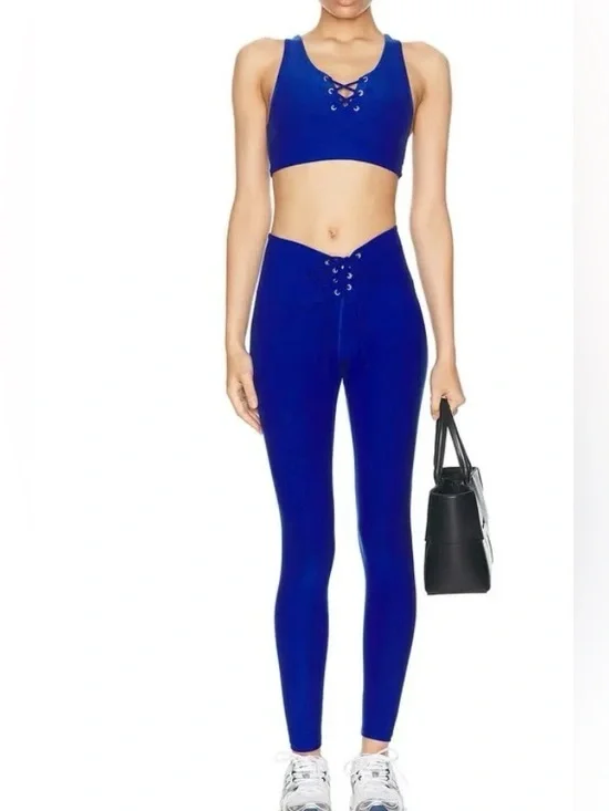 YEAR OF OURS- FOOTBALL LACE UP LEGGING SET- COBALT BLUE- NEW- SIZE XS