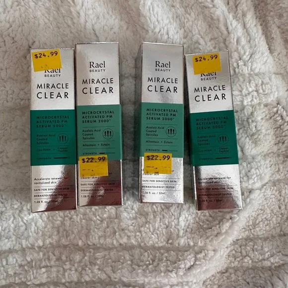 Rael Beauty Miracle Clear PM Serum Set 2000 & 5000‎ Microcrystal Spicule 4pk