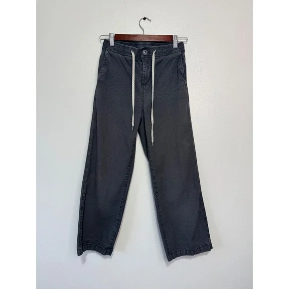 Vuori Ripstop Pant Charcoal Grey Organic Cotton Straight Leg VW416‎ Womens XS
