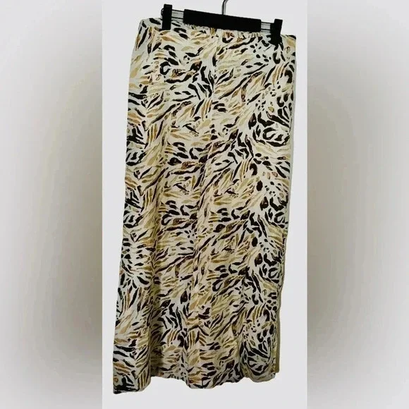 Tahari 100% linen wide leg pants sz M NWoT #001