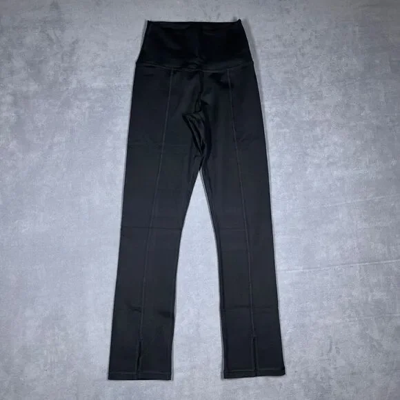 OFFLINE by‎ Aerie The Hugger Leggings Small Black Hi-Rise Split Hem Soft Stretch