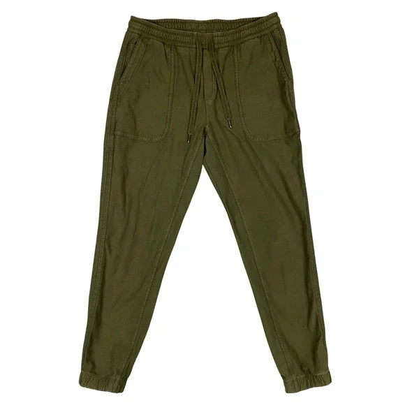Athleta Farallon Jogger Cotton Joggers Pants Womens Medium Olive Green
