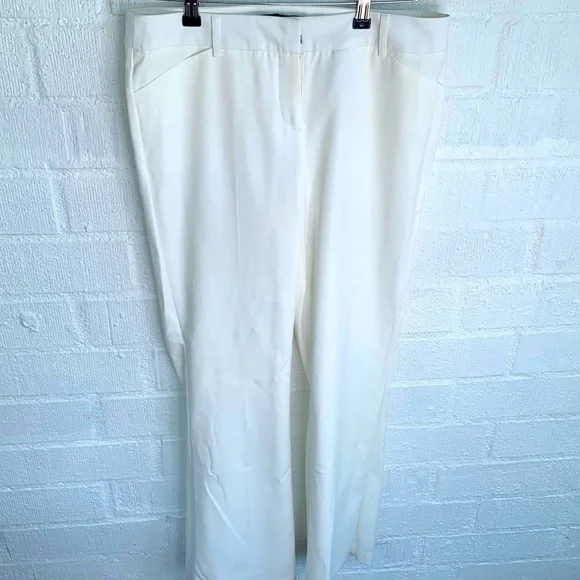 Harve Benard White Pleated High Rise Trouser Pants sz 8