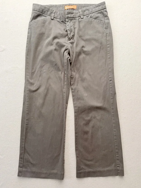 Lee wide-Leg cropped capri Pants - brown -  28W small 5/6 casual elevated ankle