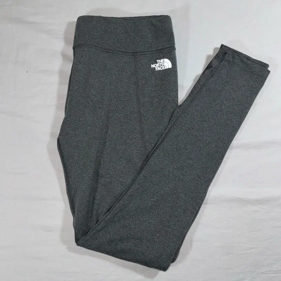 The North Face Womens Grey Heather Ruched Calf‎ Activewear Leggings Size Large