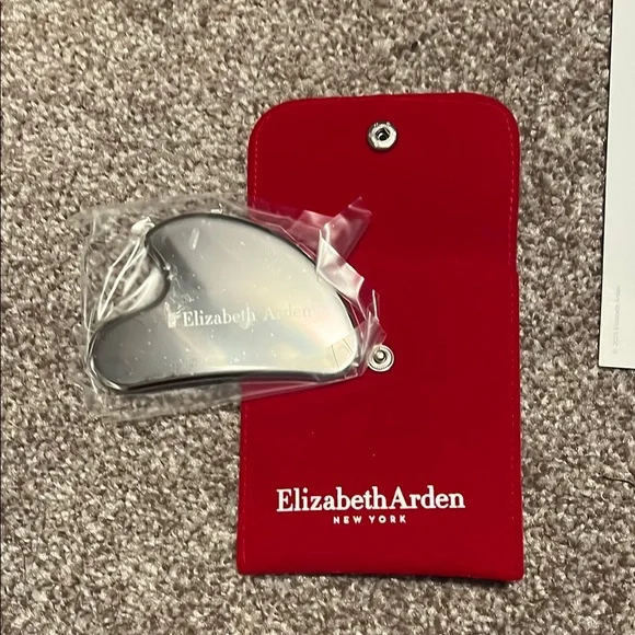 Elizabeth Arden Silver Facial Sculpting Tool with Red Case