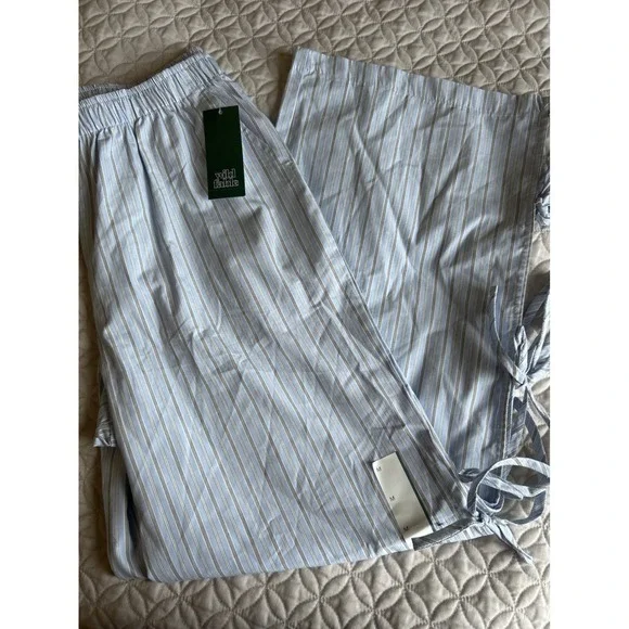 Wild Fable Blue White Striped Side Tie Pants Womens Small NWT